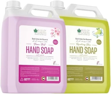 Bliss Of Earth Hand Wash Refill Liquid, Refreshing Blossom Blast &amp; Citrus Hand Soap Combo, 10 Litres, Non Drying Moisturizing Formula, Aromatic Fragrance