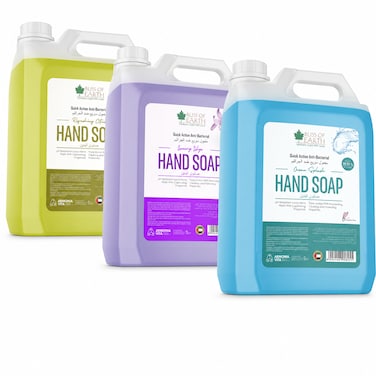 Bliss of Earth Luxury Lily, Refreshing Citrus &amp; Ocean Splash, Fresh Floral Soap Trio, 3x5L - Antibacterial Hand Wash Refill Pack Of 3