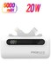 5000 mAh Portable Power Bank Mini with 20W USB-C In/Out Foldable Connector, 12W Lightning Foldable Connector, Ultra-Fast 20W USB Port PowerUp-Duo White