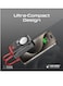 10000 mAh Power Bank With Built-in Cables, Transparent Power Bank, 35W USB-C PD Cable, 12W Lightning Cord, USB-C in/out Port And 3W Smartwatch Charger - Mavrix Red