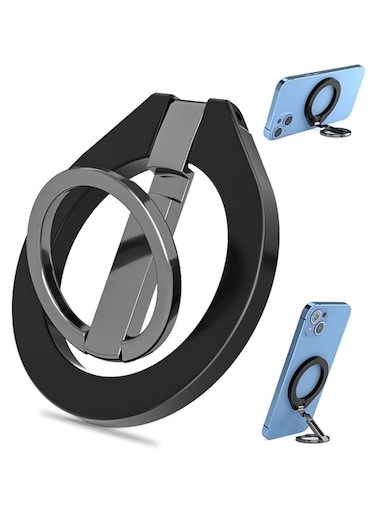 قبضة هاتف مغناطيسية Rcp200 حامل حلقة هاتف قابل للتعديل مع حلقة مسند للإصبع، قبضة هاتف قابلة للإزالة ملحقات لسلسلة iPhone و(الهواتف الذكية الأخرى تحتاج إلى حلقة حديدية)