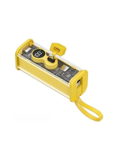 RCR84 Clear Power Bank 5000mAh Built-in Cable Portable PD20W USB C Fast Charging External Auxiliary Battery for iPhone