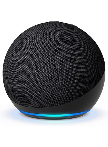Echo Dot (5th Gen) smart bluetooth speaker with vibrant sound and Alexa Use your voice to control smart home devices, play music or the Quran, and more (speaks English &amp; Khaleeji)  black