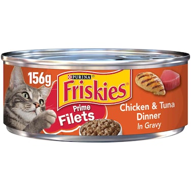 Purina Friskies Prime Filets Chicken and Tuna Flavour Wet Food for Cat, 156g