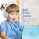 Kids Wireless Bluetooth Headphones with LED Cat Ears, Safe Volume Limit, Mic, AUX, TF Card Slot, Panda Aqua