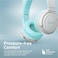 Kids Wireless Bluetooth Headphones with LED Cat Ears, Safe Volume Limit, Mic, AUX, TF Card Slot, Panda Aqua