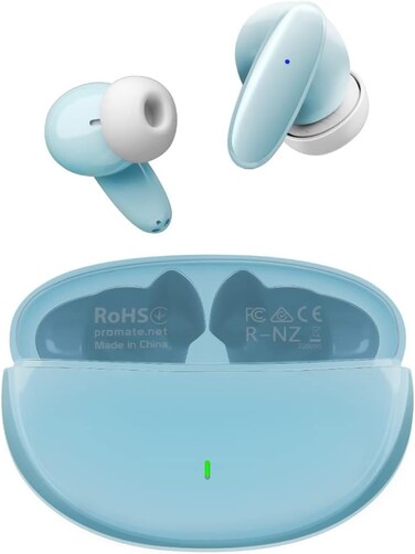 True Wireless Earbuds With Bluetooth v5.3 Mic IPX5 Water Resistance And Auto Pairing Blue