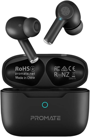 True Wireless Earbuds, In-Ear Active Noise Cancelling Bluetooth V5.3 Earphones With Mic, 25H Playback Time black