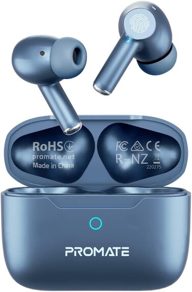 True Wireless Earbuds, In-Ear Active Noise Cancelling Bluetooth V5.3 Earphones With Mic, 25H Playback Time blue