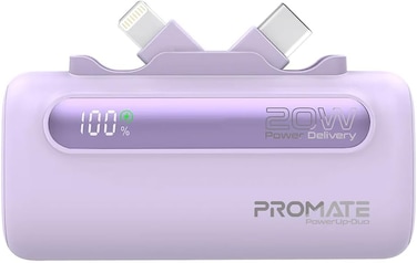 بنك طاقة 5000 مللي أمبير في الساعة، شاحن محمول فائق الصغر مع موصل USB-C قابل للطي بقوة 20 وات، 20 وات