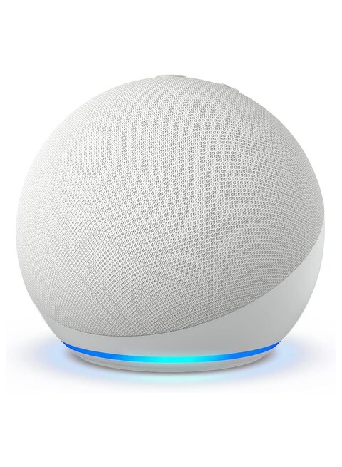 Dot (5th Gen)  smart bluetooth speaker with vibrant sound and Alexa  Use your voice to control smart home devices, play music or the Quran, and more (speaks English &amp; Khaleeji) White