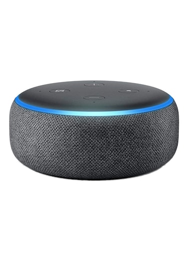 مكبر صوت ذكي من الجيل الثالث من أنظمة المنزل الذكي Echo Dot مع التحكم الصوتي Alexa باللون الأسود