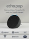 Echo Pop Full sound compact Wi-Fi &amp; Bluetooth smart speaker with Alexa Use your voice to control smart home devices, play music or the Quran, and more (speaks English &amp; Khaleeji) black