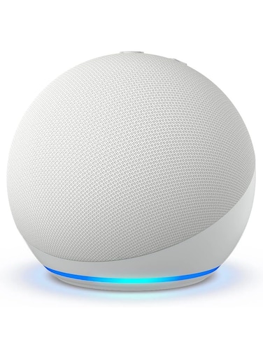 مكبر صوت ذكي بتقنية البلوتوث من الجيل الخامس Echo Dot باللون أبيض (الإصدار الأخير)