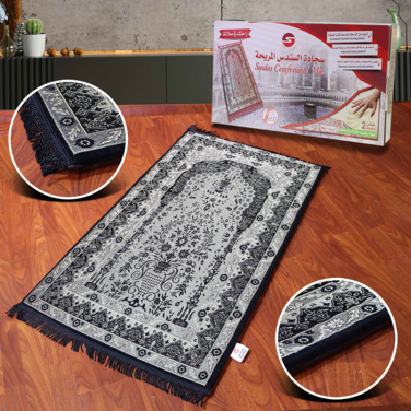 Thick Comfortable Medical Memory Foam Prayer Rug for Kneeling and Sujud Black