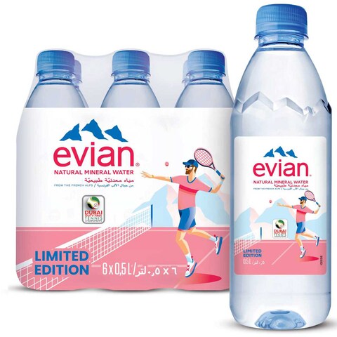 evian Natural Mineral Water 500ml Pack of 6
