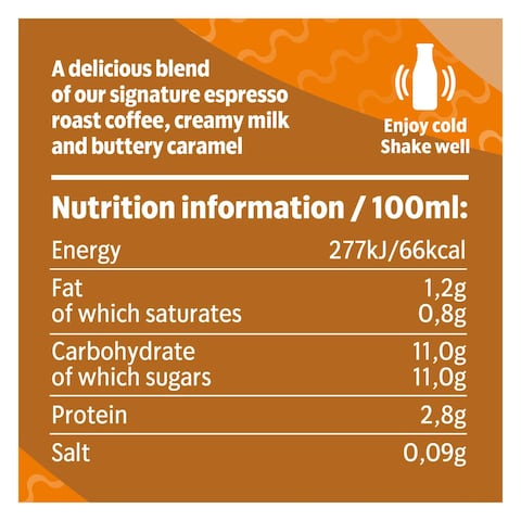 Starbucks Frappuccino Caramel Coffee Drink Bottle, 250ml
