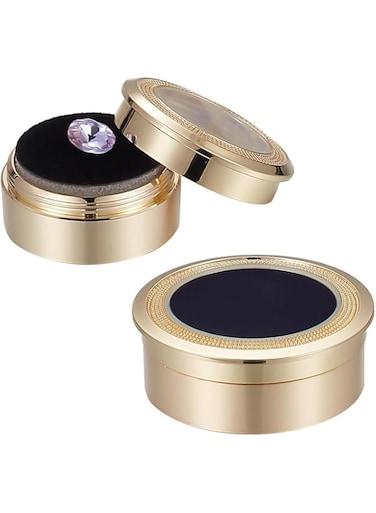 Excefore Gemstone Display Box Round Loose Diamond Gemstone Display Case Gold Alloy Jewelry Box Container with Window for Proposal Jewelry Diamond Wedding Necklace, 2 Sizes