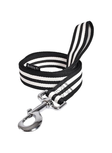 Bobby Leash Stripe Black Large