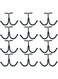 brandname SCRTB 12 Pcs Ceiling Double Hook Cabinet Hook for Towel,Plant,Robe,Coat,Clothes,Kitchen Utensils,Keys,Bags,Bathroom,Home,Kitchen,Office,School,Outdoor brackts Black