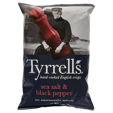 Tyrrells Sea Salt and Black Pepper Crisps, 150g