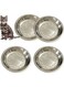 Shallow Cat Food Bowls Stainless Steel Cat Dish Wide Small Dog Bowls Whisker Fatigue Relief Cat Plates for Kittens Puppy Hamster 4 Pcs (8.4 Inch Dia.)