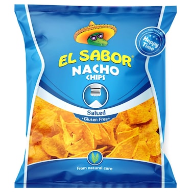 El Sabor Salted Nacho Chips, 100g