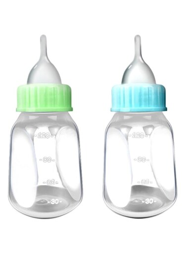 TERRIFI Pet Feeding Bottle, 2 Pcs Plastic Kitten Puppy Bottles, Puppy Cat Baby Nursing Water Milk Feeder, for Nursing, Milk Feeding Tools Pet Feeder