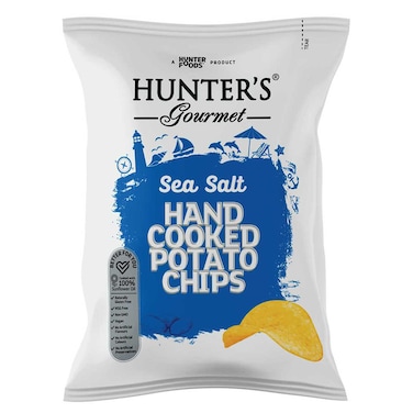 Hunter's Gourmet Sea Salt Hand Cooked Potato Chips, 125g