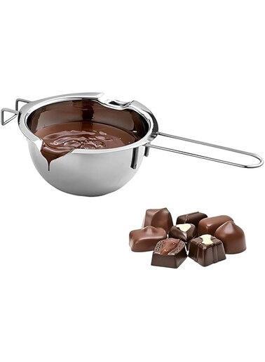 Beauenty Stainless Steel Double Pot,kitchen Melting Pot Baking Tools,304 Chocolate Melting Pot For Melting Chocolate,butter,cheese, Caramel And Candy (600ml,3 Cup Capacity,20oz)