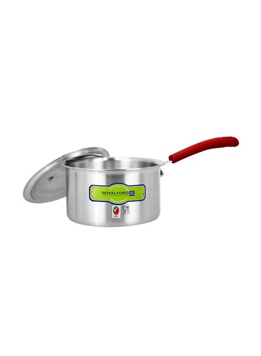 Aluminium Saucepan With Handle Silver with Red Handle Smallcm