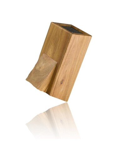 Wood Universal Knife Block - Stylish &amp; Durable Kitchen Counter Storage Rack with Removable Bristles for Safe, Easy Access Knife Organization - for All Blade Sizes