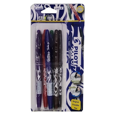 Pilot Frixion Clicker Erasable Rollerball Pen Assorted 0.7mm 6 PCS