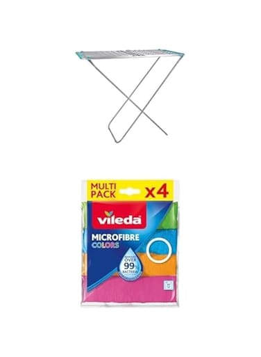 Delcasa Large Folding Clothes Dryer + Vileda Microfibre Cloth 30x30 Cm 4 Pcs