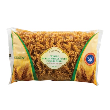 Kuwait Flour Mills &amp; Bakeries Co. Number 20 Brown Fusilli Pasta, 400g
