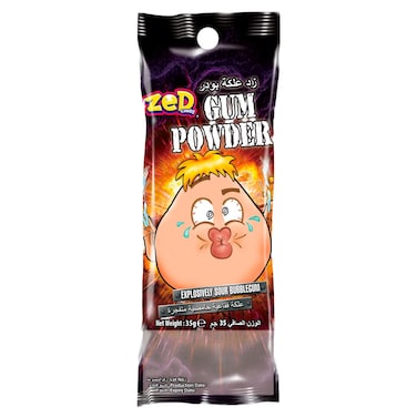 Zed Candy Gum Powder Explosively Sour Bubblegum, 35g