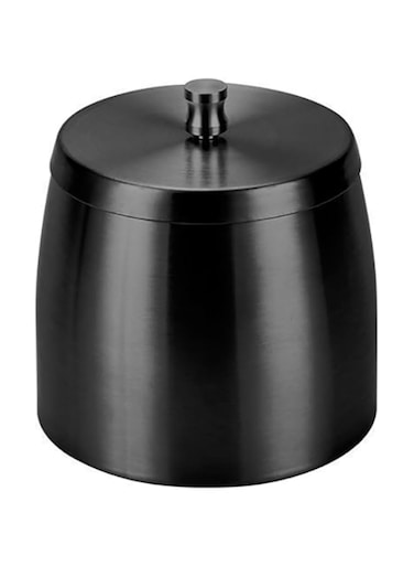 Rubik Cigarette Ashtray with Lid, Stainless Steel Covered Windproof Ash Tray for Indoor Outdoor Patio Home Office Living Room Hotel (Black)