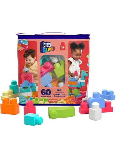 Mega Bloks First Builders Building Bag 60Pcs Pink Dch54