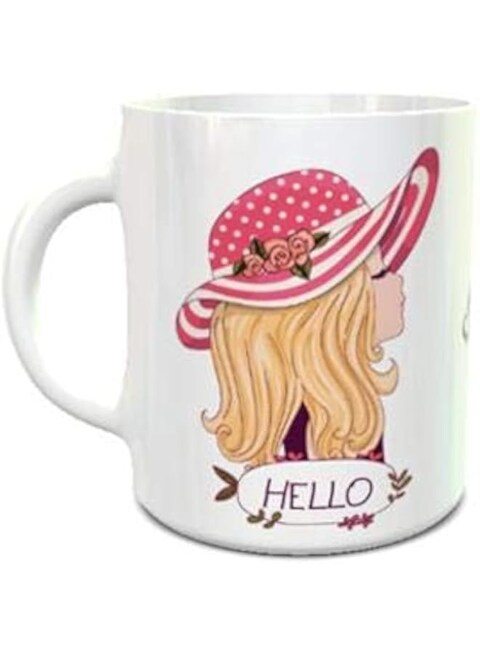 Impress Ceramic Coffee Mug with Hello Sweety Design (White)