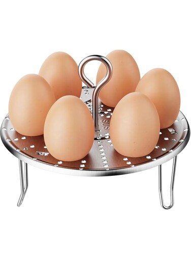 Egg Steamer Rack Stainless Steel Extendable Steamer Trays with Removable Handle for Pressure Cooker, Boiling Pot, Wok