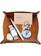 boshiho Valet Tray for Men, Leather Jewelry Catchall Key Phone Coin Box Change Caddy Bedside Storage Box (Crazy Horse Leather - Dark Brown)