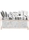Mind Reader Utensil Holder, Silverware Organizer, Caddy, Cutlery Holder, Galvanized Metal, 11.42"L x 4.33"W x 5.12"H, Silver