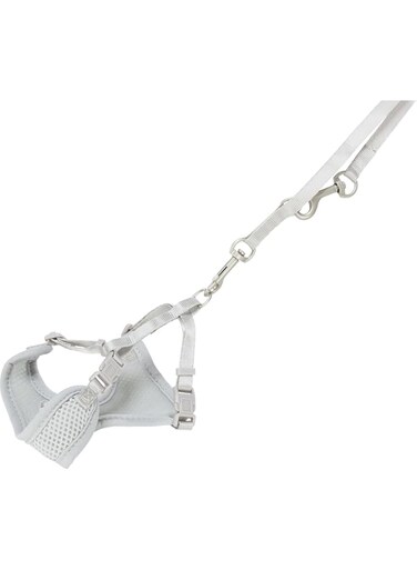 Trixie Junior Puppy Soft Harness with Leash LIGHT GREY/26-34CM