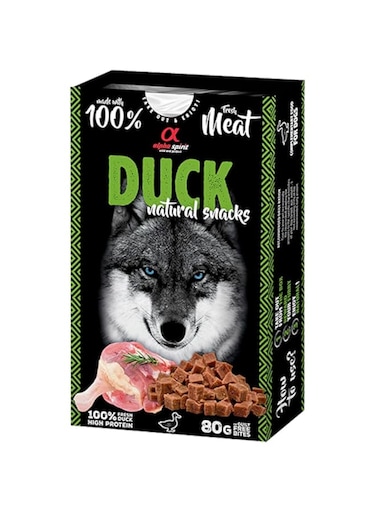 Alpha Spirit Natural Snacks For Dogs, Fresh Duck Meat 80g