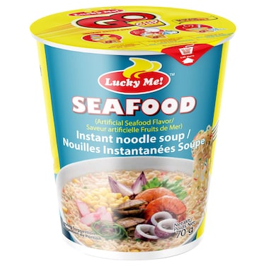 Lucky Me! Go Cup Seafood Flavour Instant Noodle Soup, 70g