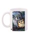 Owl Printed Coffee Mug White/Grey/Beige 11ounce