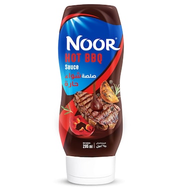 Noor Hot BBQ Sauce, Squeezy Bottle, 295ml