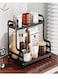 2-Tier Metal Organizer Rack, Cups Mugs Plates Dry Rack,Kitchen Spice Storage Rack ,Bathroom Organizer Shelf,Spacious Anti-Rust Rack for Countertop Cabinet ,Black