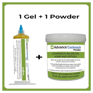 Advion Original Roach Cockroach Gel Bait 30g With Cockroach Powder 100g Outdoor &amp; Indoor Use With Syringe Applicator