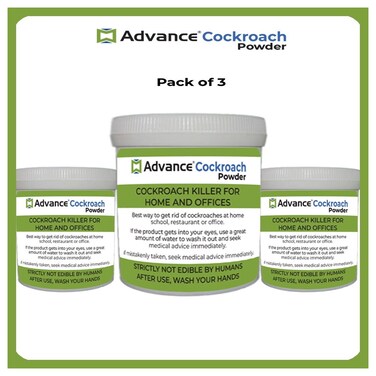 Advance Pack Of 3 Pest Powder Highly Effective Cockroach &amp; Crawling Insects Killer For Indoor &amp; Outdoor Use 100g